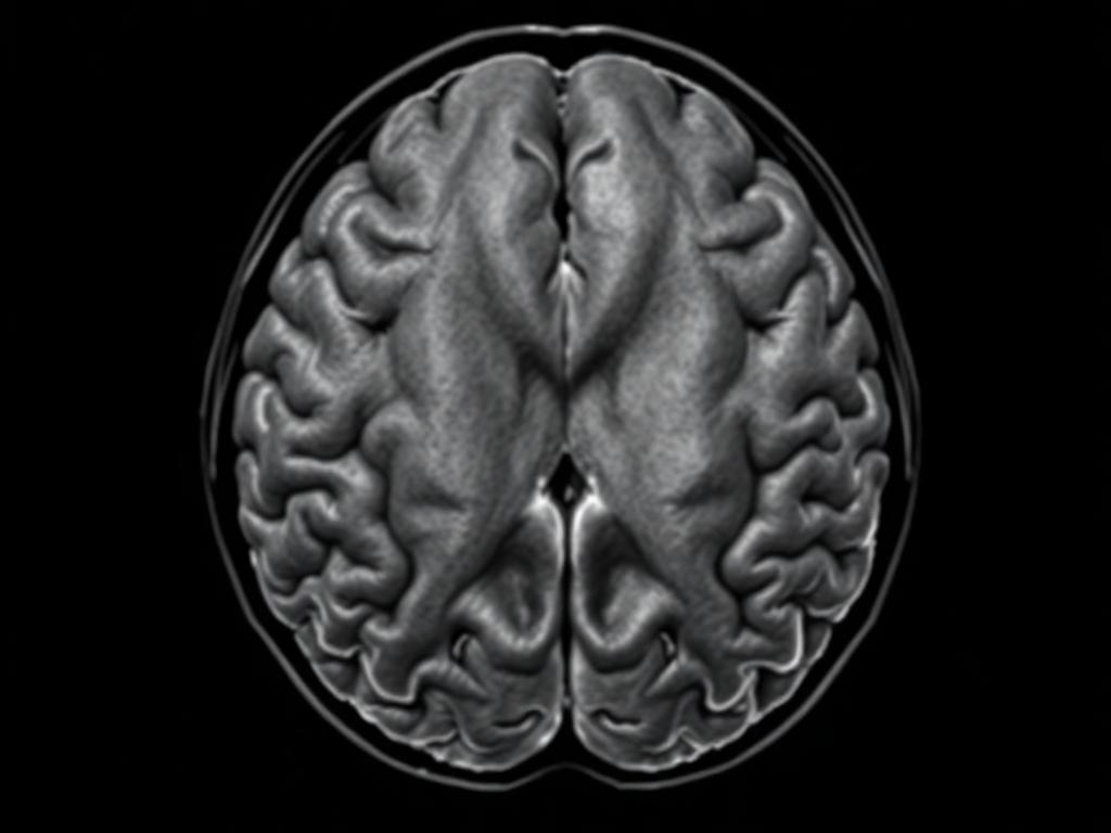 Grayscale MRI scan of a human brain