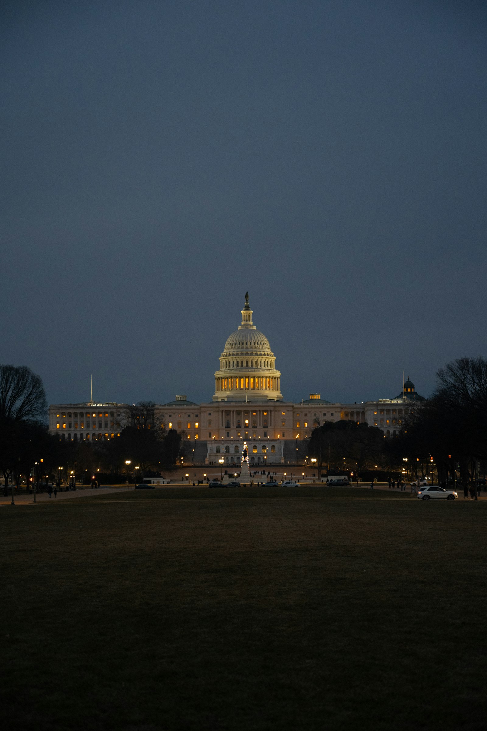 United States Capitol building at dusk